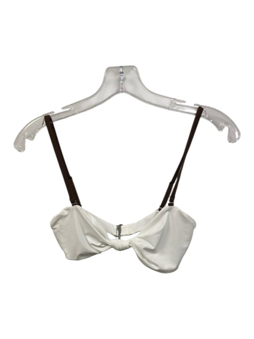 Everieswim Size S/M White & Brown Nylon Blend Bikini Color Block Twist Swimsuit White & Brown / S/M