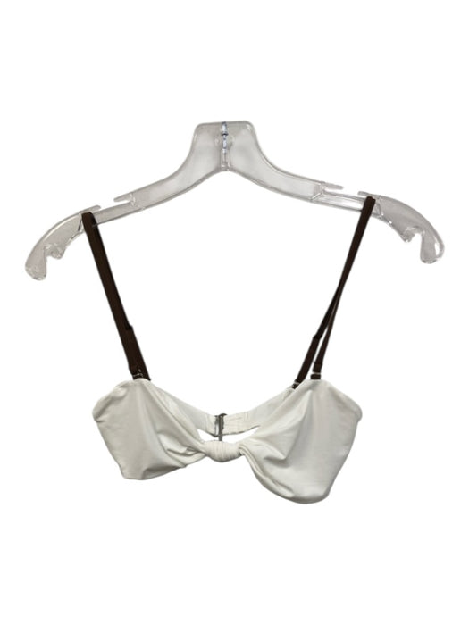 Everieswim Size S/M White & Brown Nylon Blend Bikini Color Block Twist Swimsuit White & Brown / S/M