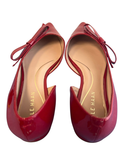 Cole Haan Shoe Size 6 1/2 Red Patent Flat Bow Detail Pointed Toe Slip On Shoes Red / 6 1/2