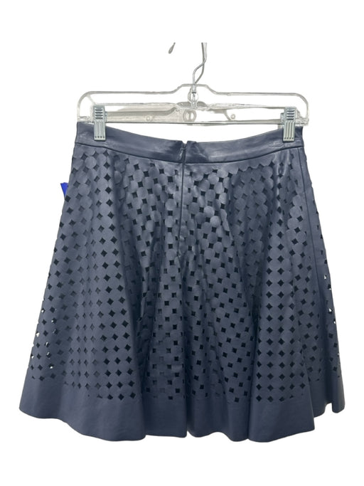 Club Monaco Size 4 Black Faux Leather Laser Cut Skirt Black / 4