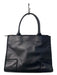 Tory Burch Black Leather 2 Handles Double Top Zip Logo Tote Bag Black / Large