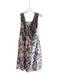 Maeve Size L White & Multi Cotton Square Neck Abstract Print Cross Back Dress White & Multi / L