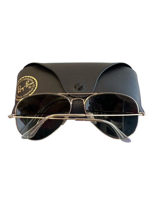 Ray Ban Gold Tone Metal Yellow Lenses Aviator Sunglasses Gold Tone