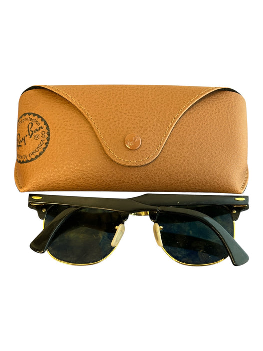 Ray Ban Gold Tone Metal Black Lenses Cat Eye Sunglasses Gold Tone