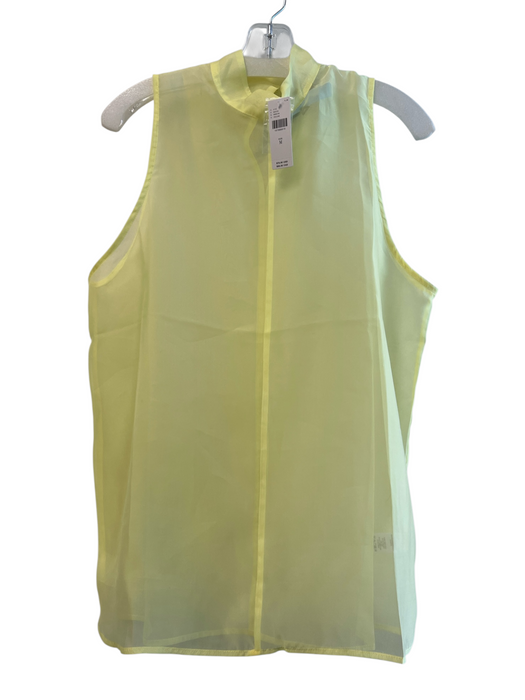 Sunday in Brooklyn Size M Neon Yellow Polyester Sheer High Neck Sleeveless Top Neon Yellow / M