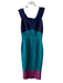 Herve Leger Size Medium Blue, Green, Red Rayon Blend Sleeveless Bandage Dress Blue, Green, Red / Medium