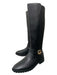 Coach Shoe Size 8B Black Leather & Mesh Knee High Side & Back Cut Out Boots Black / 8B