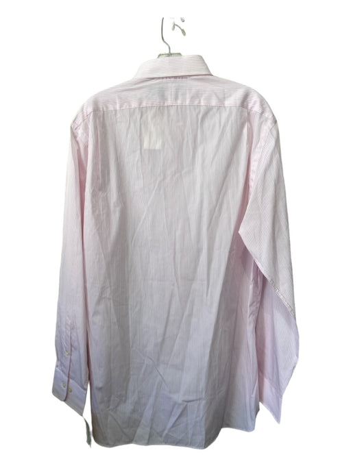 Polo NWT Size 16.5 Pink & White Cotton Striped Button Down Long Sleeve Shirt 16.5