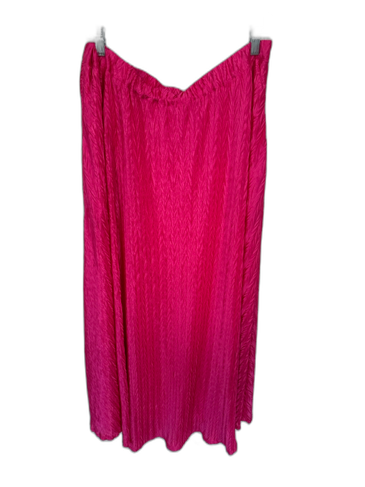Maeve Size XL Pink Polyester Elastic Waist Crinkle Maxi Skirt Pink / XL
