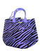 Joy Mangano Purple & Black Polyester Top Handles Zebra Print Tote Bag Purple & Black / M