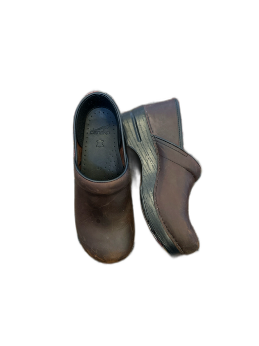 Dansko Shoe Size 40 Dark Brown Leather Platform Clogs Dark Brown / 40