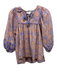 Cleobella Size XS Purple & Peach Cotton Floral 1/2 Balloon Sleeve Top Purple & Peach / XS