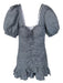 Jonathan Simkhai Size 2 Navy & white Cotton Short Balloon Sleeve Gingham Dress Navy & white / 2