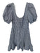 Jonathan Simkhai Size 2 Navy & white Cotton Short Balloon Sleeve Gingham Dress Navy & white / 2