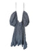 Jonathan Simkhai Size 2 Navy & white Cotton Short Balloon Sleeve Gingham Dress Navy & white / 2