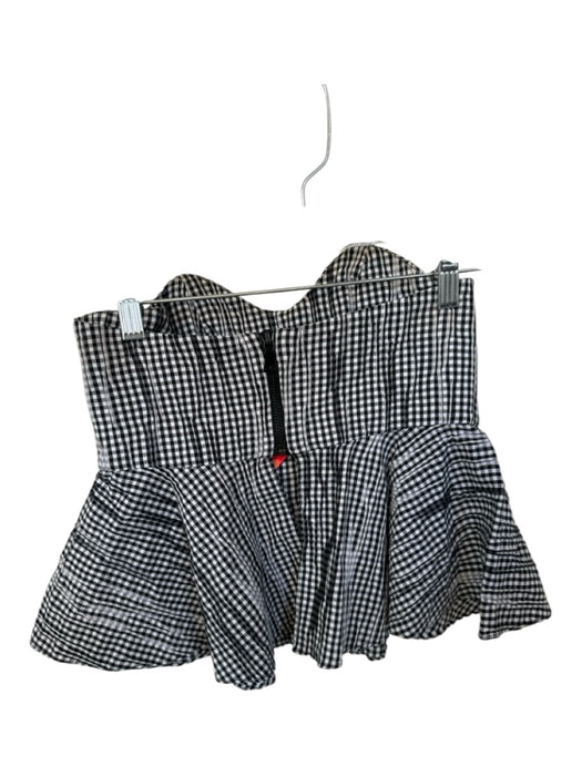 Alexis Size XS Black & White Corset Gingham Strapless Top Black & White / XS