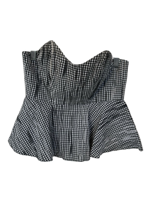 Alexis Size XS Black & White Corset Gingham Strapless Top Black & White / XS