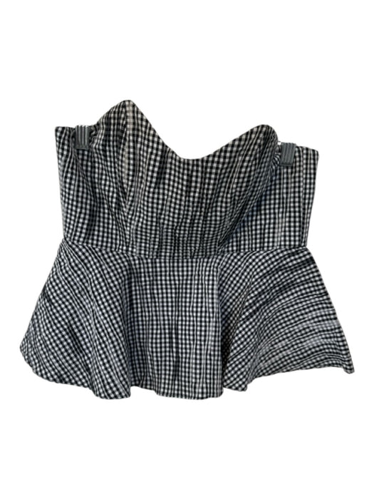 Alexis Size XS Black & White Corset Gingham Strapless Top Black & White / XS