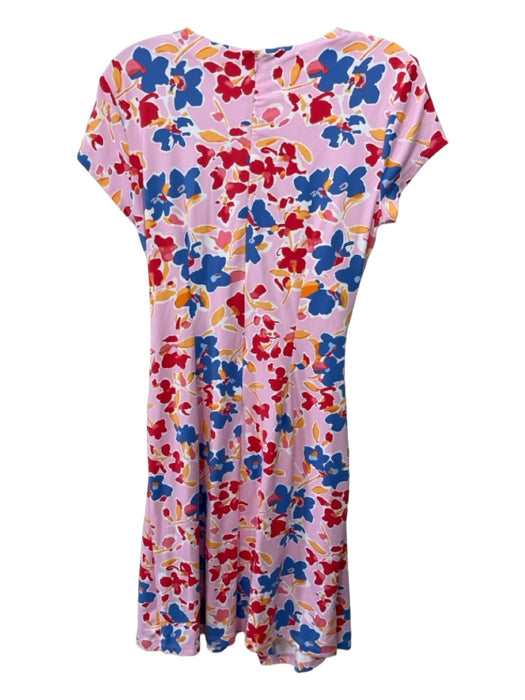 J. McLaughlin Size S Pink, Blue & Orange Nylon Blend High Neck Floral Dress Pink, Blue & Orange / S