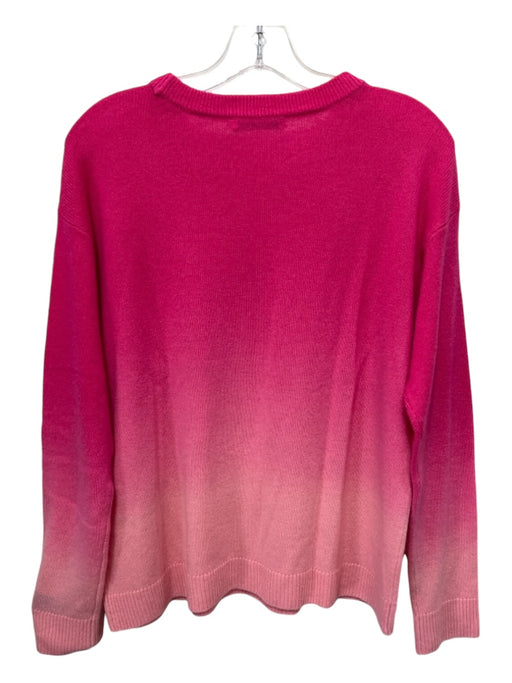 Alice + Olivia Size S Pink Print Cahsmere Crew Neck Ombre Long Sleeve Sweater Pink Print / S