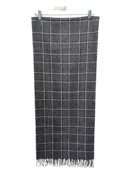 J Crew Collection Gray, Black, White Cashmere Houndstooth Plaid Rectangle scarf Gray, Black, White