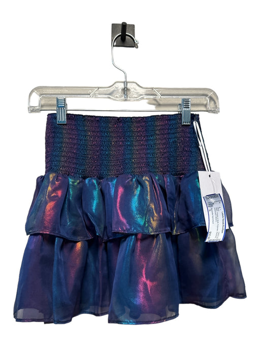 Amanda Uprichard Size S Purple & Multi Polyester Rouched Iridescent Skirt Purple & Multi / S