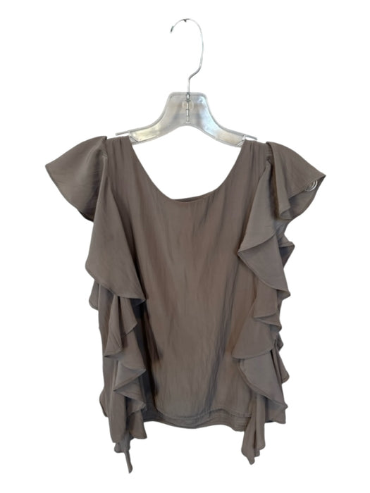 Koch Size XS Taupe Polyester Flutter Sleeves Top Taupe / XS