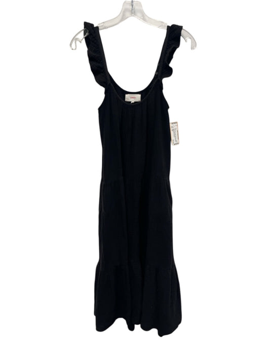 XiRENA Size XS Black Cotton Sleeveless Glazed U Neck Side pockets Dress Black / XS