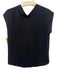 Theory Size P Black Silk Flare Sleeve V Neck Sheer Top Black / P