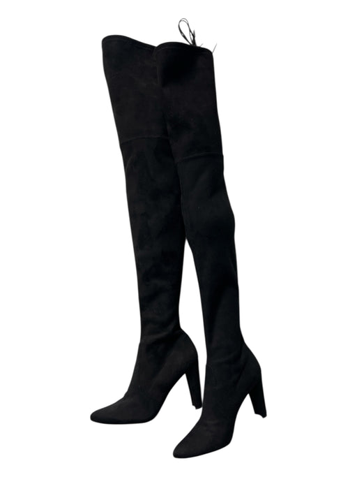 Stuart Weitzman Shoe Size 7.5 Black Suede Pointed Toe Over the Knee Heel Boots Black / 7.5