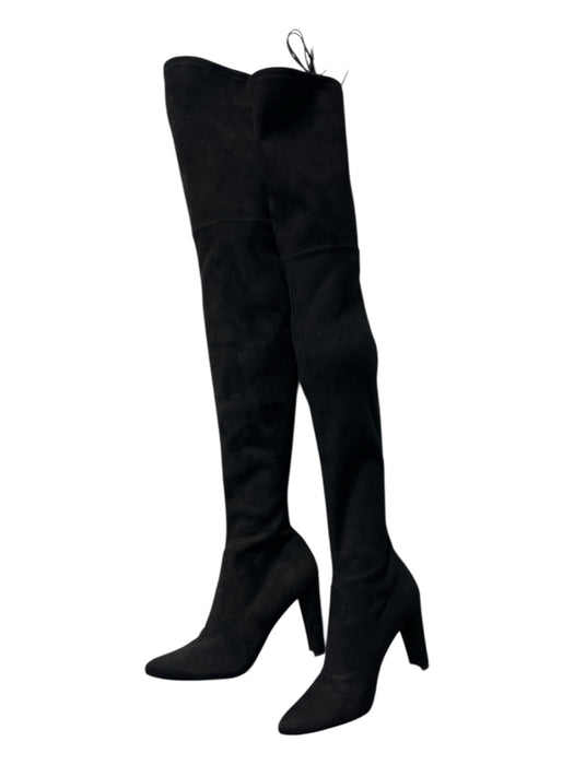 Stuart Weitzman Shoe Size 7.5 Black Suede Pointed Toe Over the Knee Heel Boots Black / 7.5