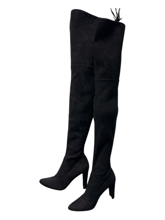Stuart Weitzman Shoe Size 7.5 Black Suede Pointed Toe Over the Knee Heel Boots Black / 7.5
