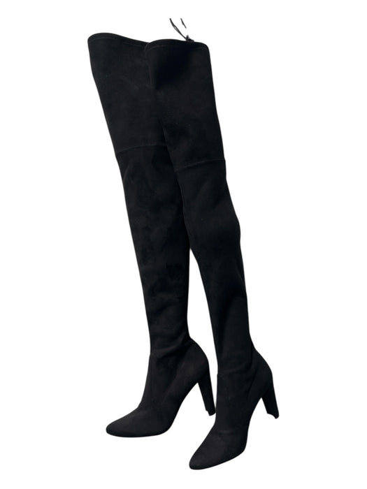 Stuart Weitzman Shoe Size 7.5 Black Suede Pointed Toe Over the Knee Heel Boots Black / 7.5