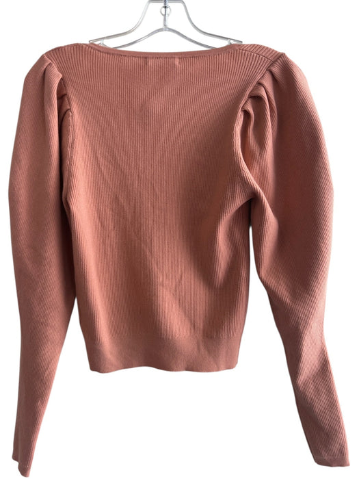 Ulla Johnson Size Small Dark Rose Merino Wool Scoop Neck Ribbed Long Sleeve Top Dark Rose / Small