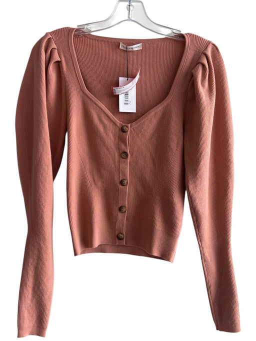 Ulla Johnson Size Small Dark Rose Merino Wool Scoop Neck Ribbed Long Sleeve Top Dark Rose / Small