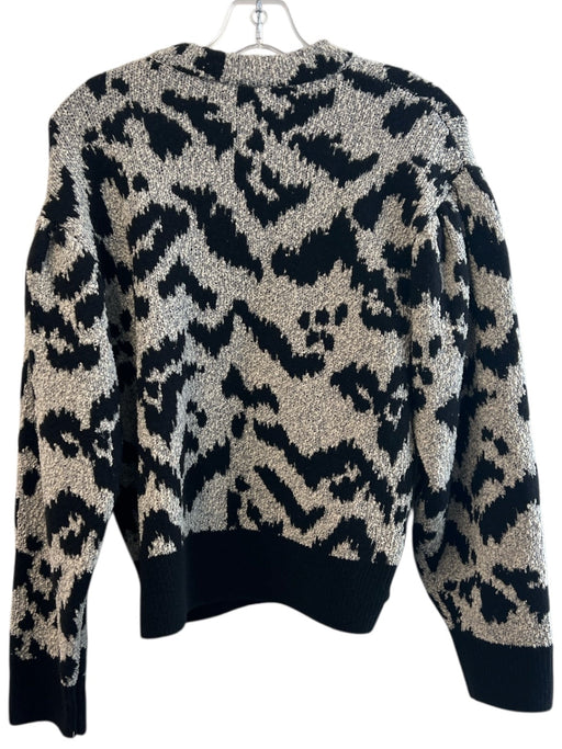 Ulla Johnson Size Small Gray & Black Wool Blend All Over Print Crew Neck Sweater Gray & Black / Small