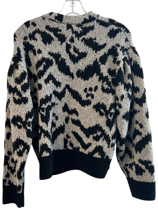Ulla Johnson Size Small Gray & Black Wool Blend All Over Print Crew Neck Sweater Gray & Black / Small