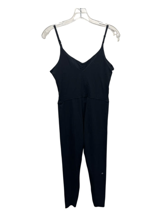 Tavi Active Size L Black Nylon Cut Out Spaghetti Strap Athletic Jumpsuit Black / L