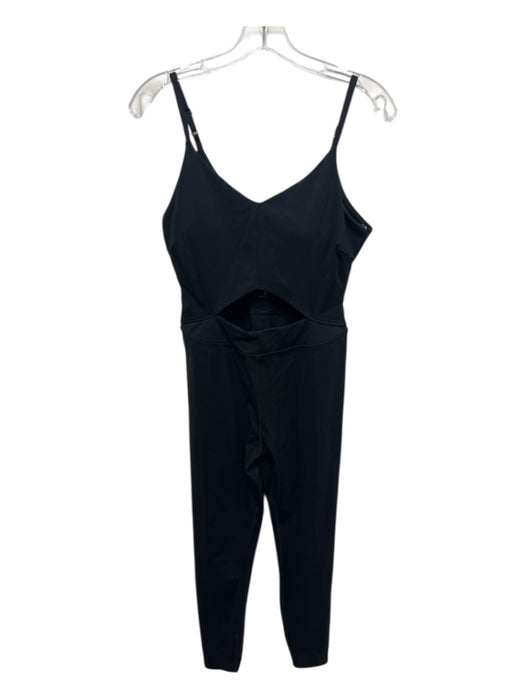 Tavi Active Size L Black Nylon Cut Out Spaghetti Strap Athletic Jumpsuit Black / L