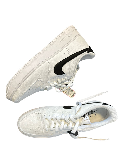Nike Shoe Size 13 Like New White & Black Leather Air Force 1 Men's Sneakers 13