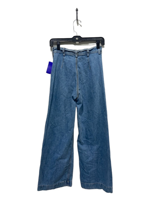 Jesse Kamm Size 0 Light Wash Cotton Denim Button Fly High Rise Wide Leg Jeans Light Wash / 0