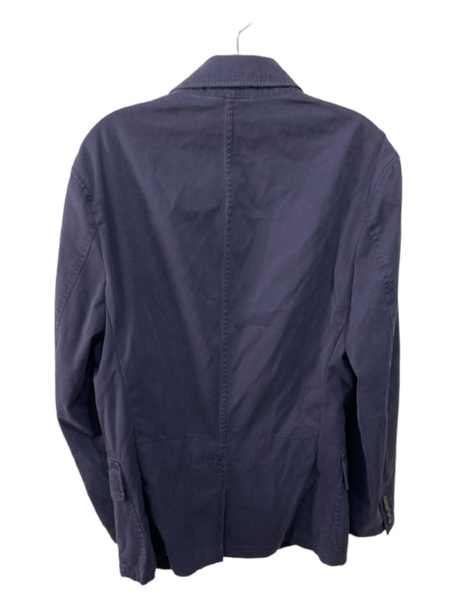Polo Navy Cotton Solid Crest Men's Blazer 40