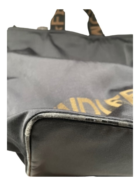 Fendi Black & Brown Nylon Top Handle Zucca Monogram Top Zip Dustbag Inc. Bag Black & Brown / Small