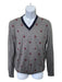 Gucci Size M Gray & Red Wool Beach V Neck Men's Sweater M