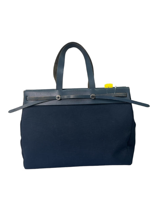 Hermes AS IS Blue Canvas Solid Tote Men's Bag