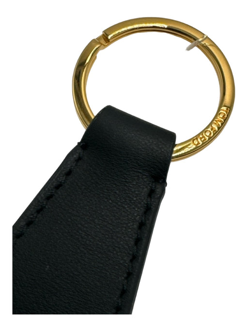 Tom Ford Box & Bag Inc. Black Leather GHW Logo Keychain