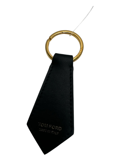 Tom Ford Box & Bag Inc. Black Leather GHW Logo Keychain