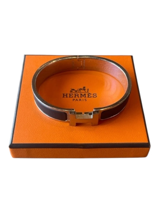 Hermes Silver & Black Two Tone Men's Bracelet