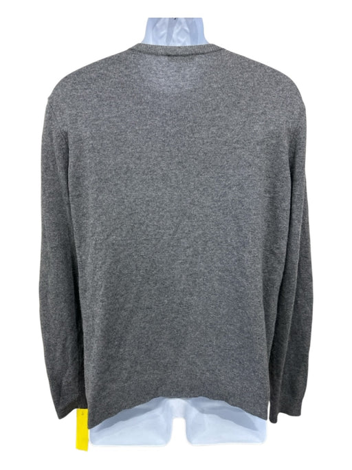 Valentino Size 50 Gray & Black Wool Blend logo Crew Men's Sweater 50