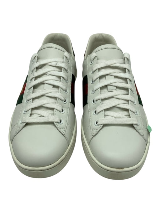 Gucci Shoe Size 7.5 White Leather Solid Sneaker Men's Shoes 7.5